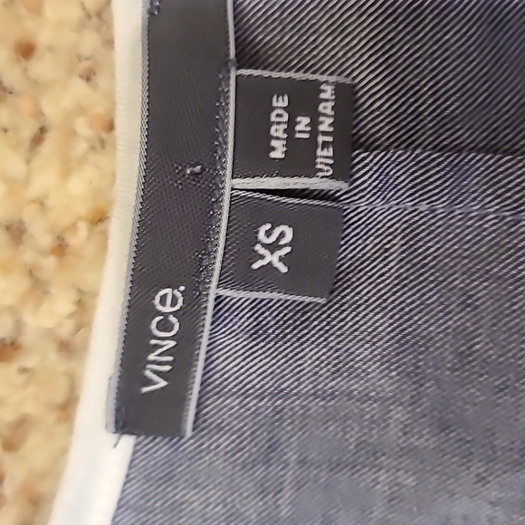 Vince white racerback tank with chambray upper back - Picture 7 of 9